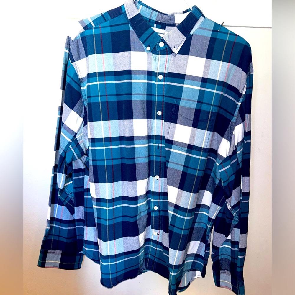Men’s Old Navy XXXL Slim Fit Button Up Plaid Shirt